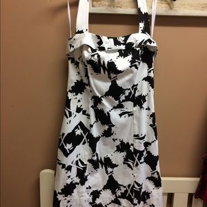 Black & white halter dress